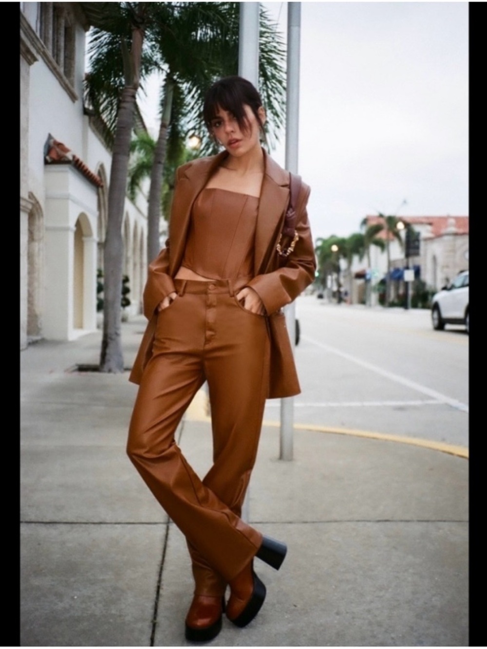 Zara Faux Leather Blazer, worn twice.